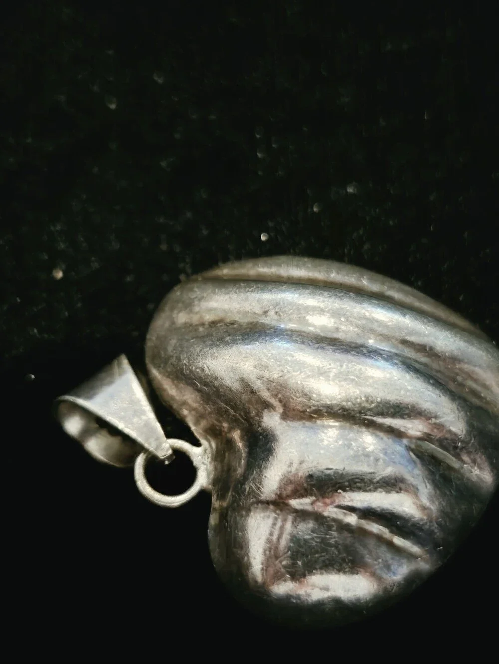 Vintage Taxco Fluted Puffy Heart 950 Sterling SILVER ( NO DENTS it Is Glare)